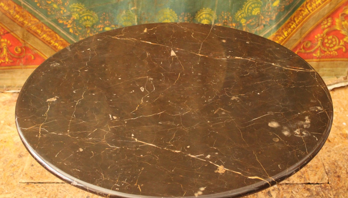 Mahogany, Gilt Bronze And Marble Side Table, Empire Period, 19th Century-photo-4