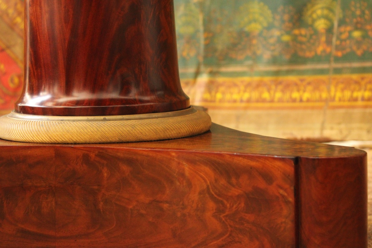 Mahogany, Gilt Bronze And Marble Side Table, Empire Period, 19th Century-photo-6
