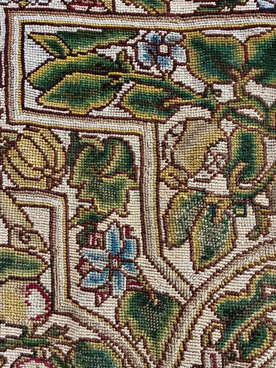 Stitch Tapestry / Table Rug, Conservatory, England, 19th Century-photo-3