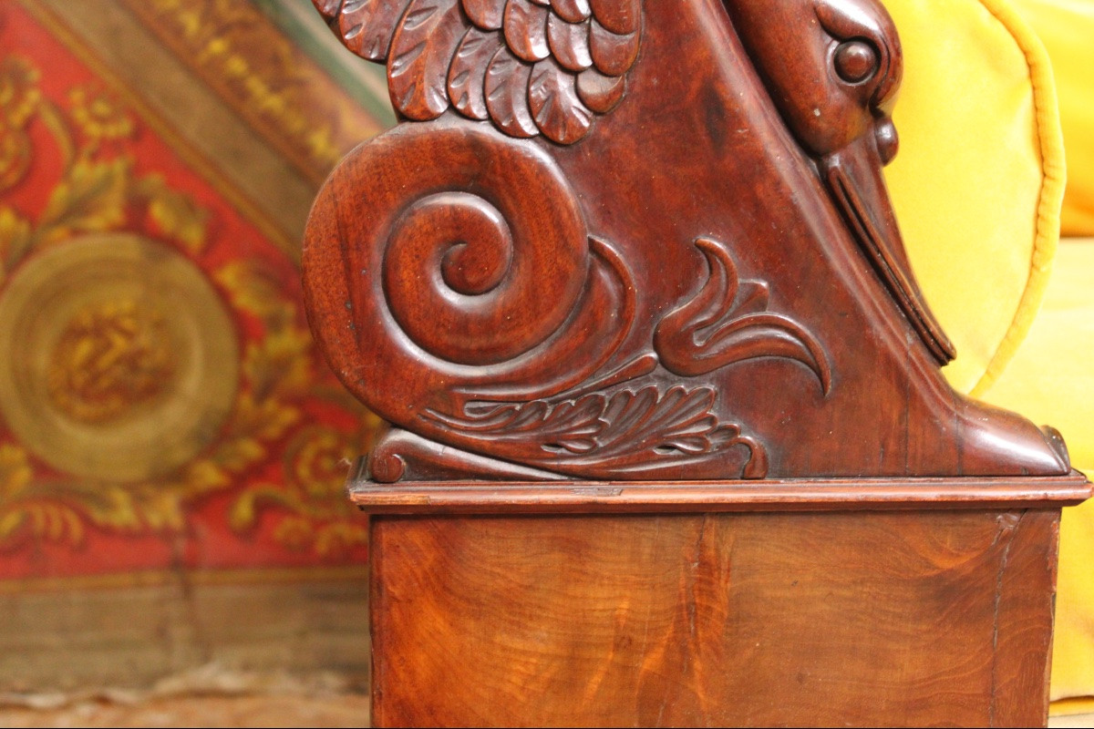  Empire-style Mahogany Bed Circa 1850-photo-4