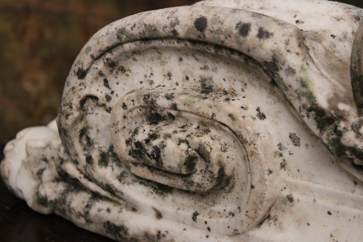  Important élément architectural en marbre d'époque rocaille, XVIIIe s-photo-2