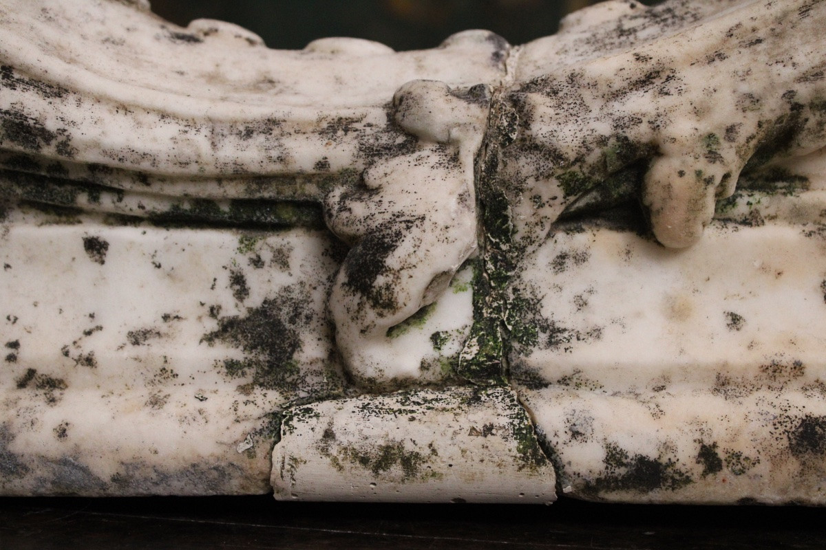  Important élément architectural en marbre d'époque rocaille, XVIIIe s-photo-4