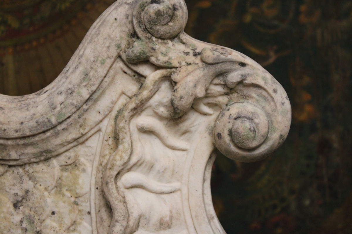  Important élément architectural en marbre d'époque rocaille, XVIIIe s-photo-6