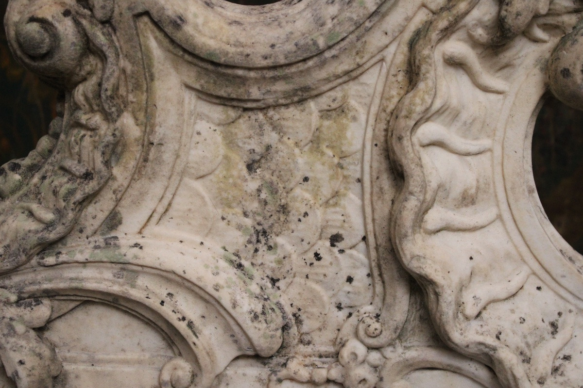  Important élément architectural en marbre d'époque rocaille, XVIIIe s-photo-7
