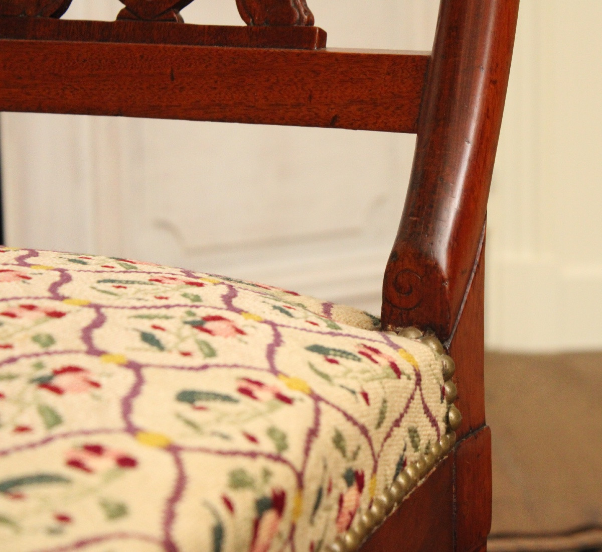 Seated Chair, Tapestry, Empire Period, 19th C-photo-3