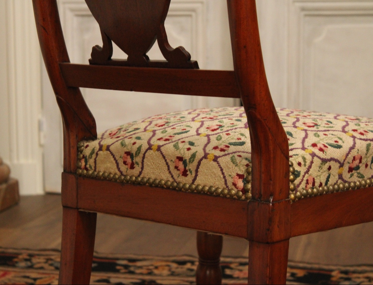 Seated Chair, Tapestry, Empire Period, 19th C-photo-2