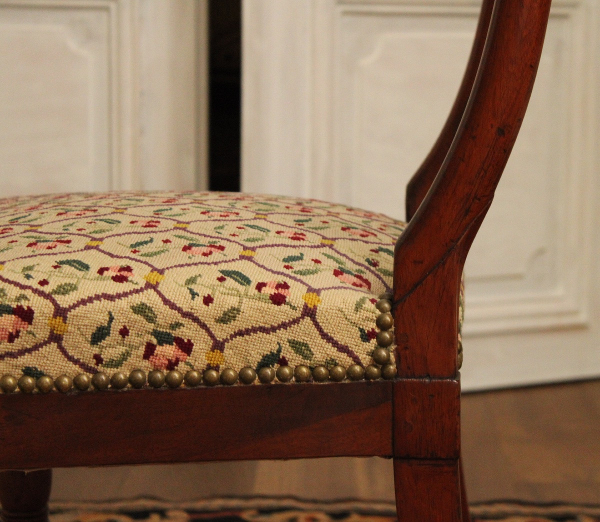 Seated Chair, Tapestry, Empire Period, 19th C-photo-3