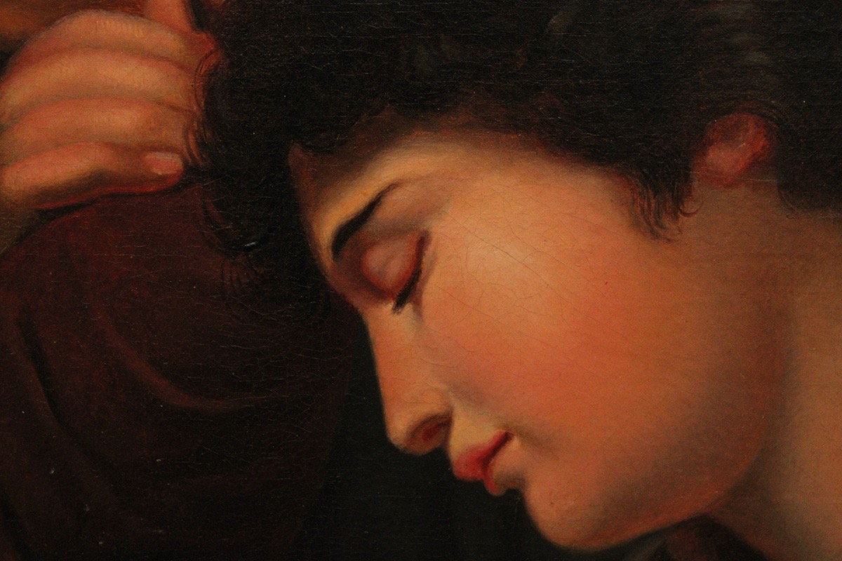 Painting, Oil On Canvas After François-joseph Navez (1787-1869) -photo-1