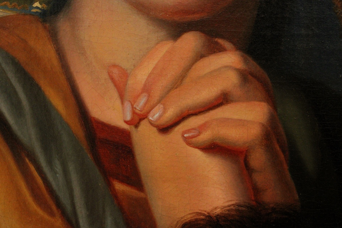 Painting, Oil On Canvas After François-joseph Navez (1787-1869) -photo-2