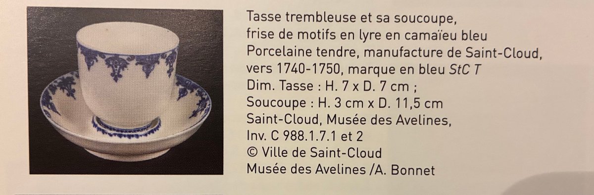 Tasse-trembleuse et sa soucoupe, porcelaine tendre de Saint-Cloud, vers 1722-1766-photo-4