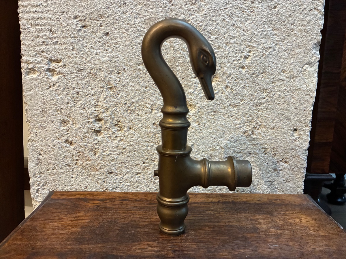 Bronze Swan-neck Faucet For A Pond Or Fountain-photo-2