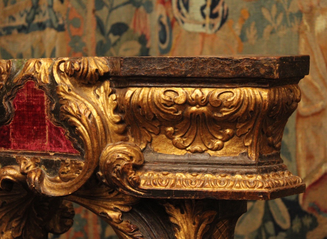 Baroque Wood Paneling Element, Gilded Wood, 18th Century-photo-4