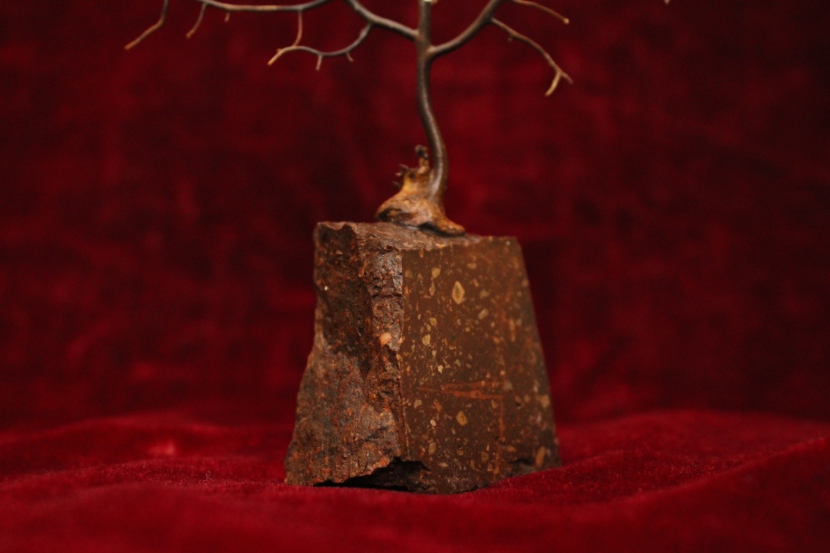 Curiosity Item - Gorgon Mounted On A Swedish Porphyry Base-photo-2