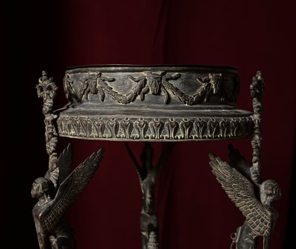 Athénienne en bronze d'après le "Trépied du temple d'Isis", J.Chiurazzi & fils, Italie, fin XIX-photo-4