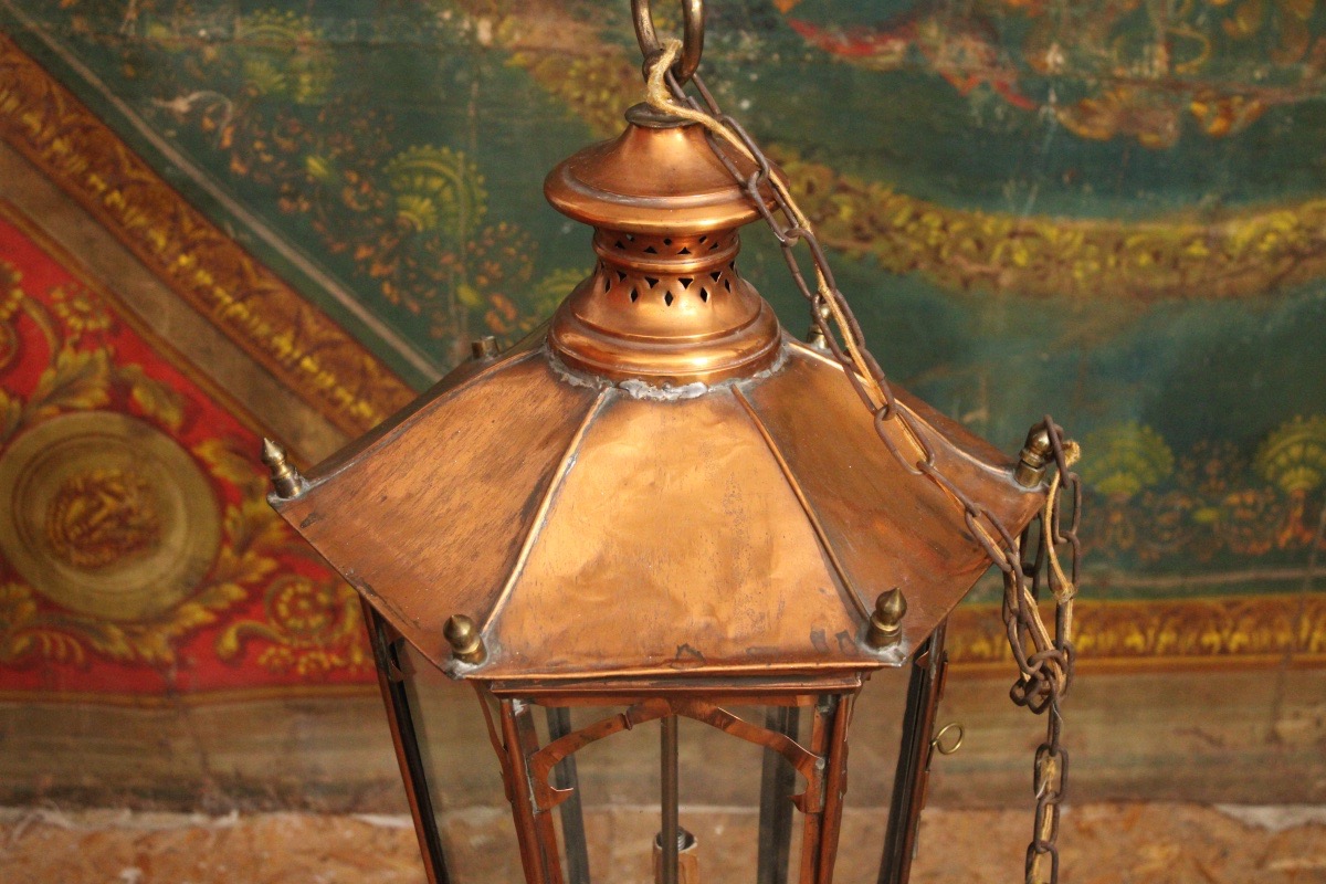 Copper Lantern For Indoor/outdoor Use-photo-2