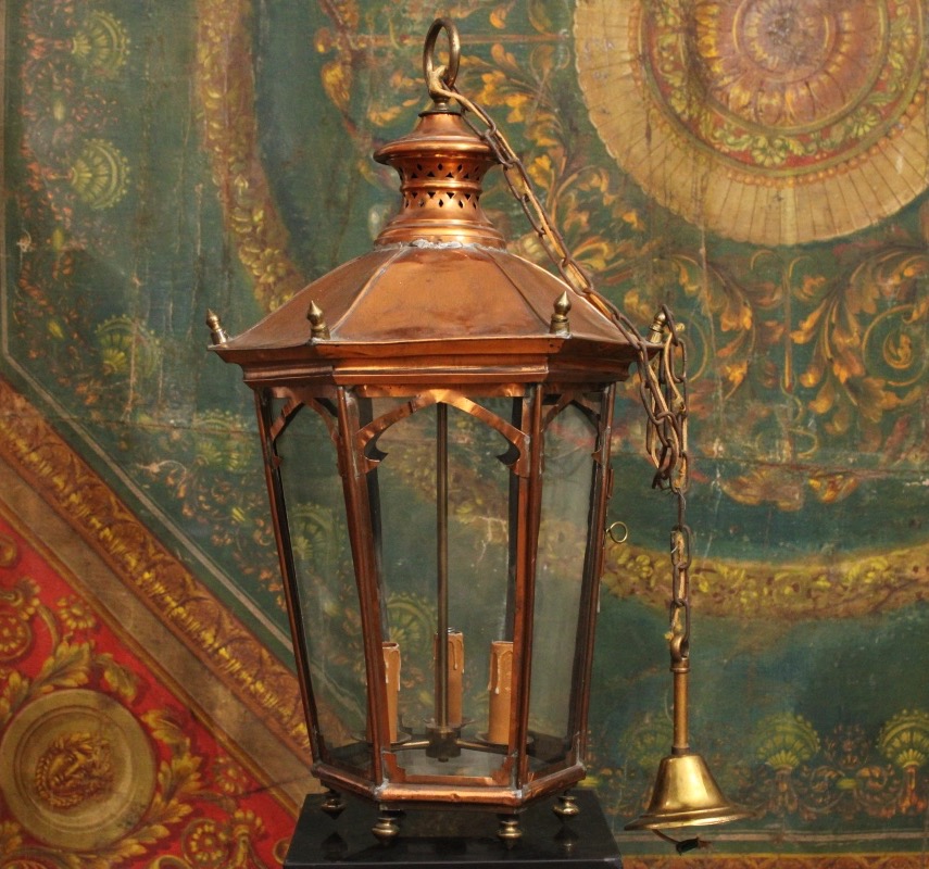 Copper Lantern For Indoor/outdoor Use