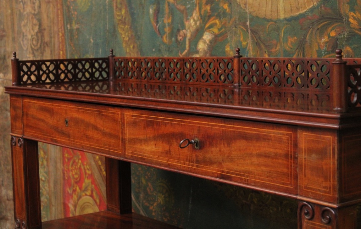 Pair Of Mahogany Side Tables, 19th Century, Charles X Period-photo-3