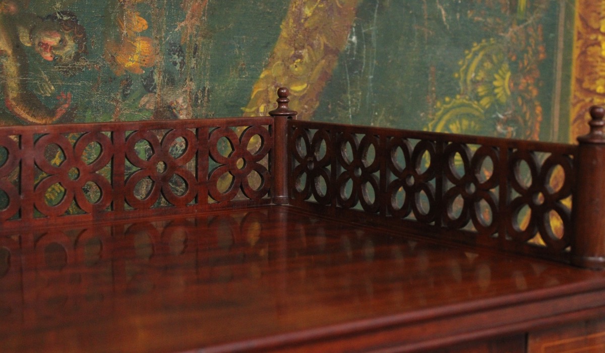 Pair Of Mahogany Side Tables, 19th Century, Charles X Period-photo-5