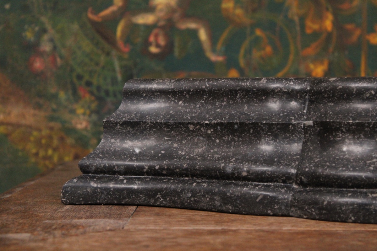 Large Marble Pedestal Made Of "petit Granit Belge," 20th Century -photo-4