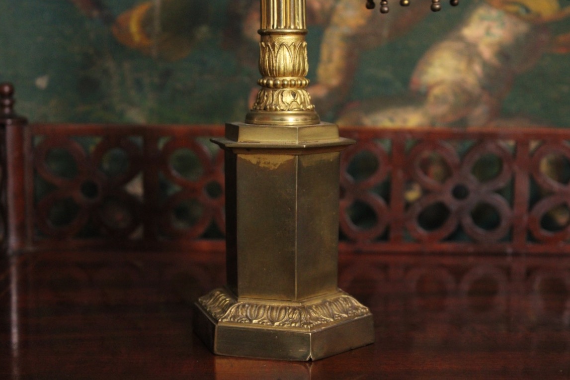 Gilded Bronze Candlestick Floor Lamp, Late 19th Century-photo-2