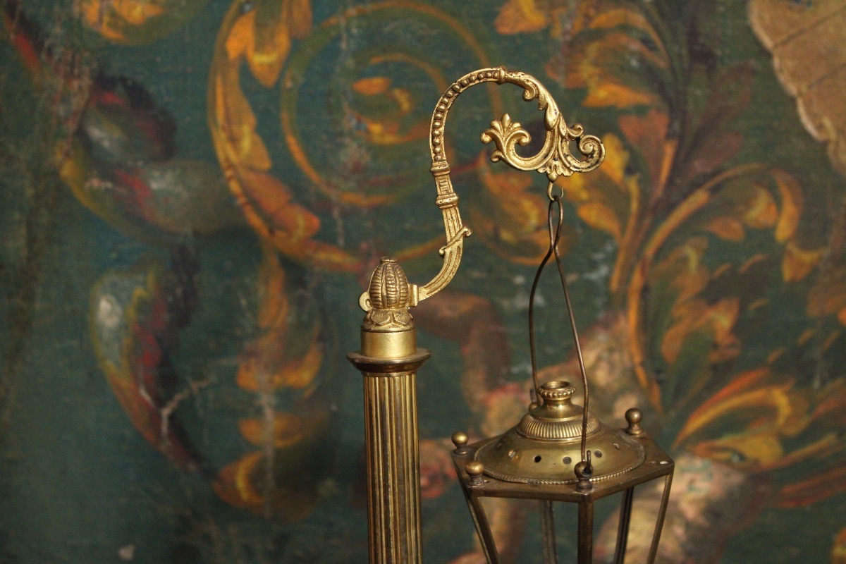 Gilded Bronze Candlestick Floor Lamp, Late 19th Century-photo-3