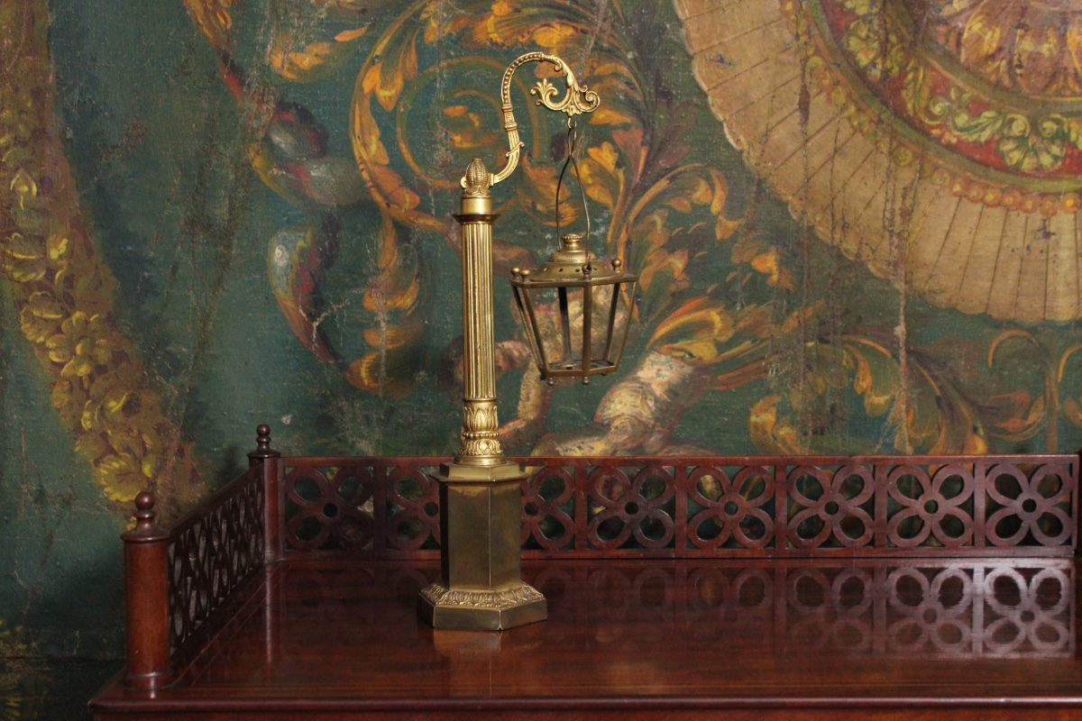 Gilded Bronze Candlestick Floor Lamp, Late 19th Century