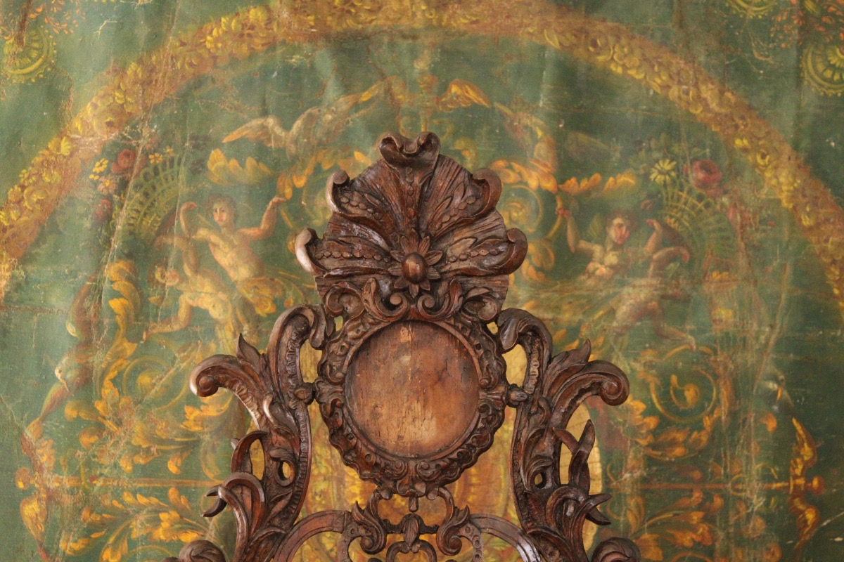  Wood Paneling Element Or Reliquary, Carved Linden Wood Rocaille Ornaments, 18th Century-photo-3