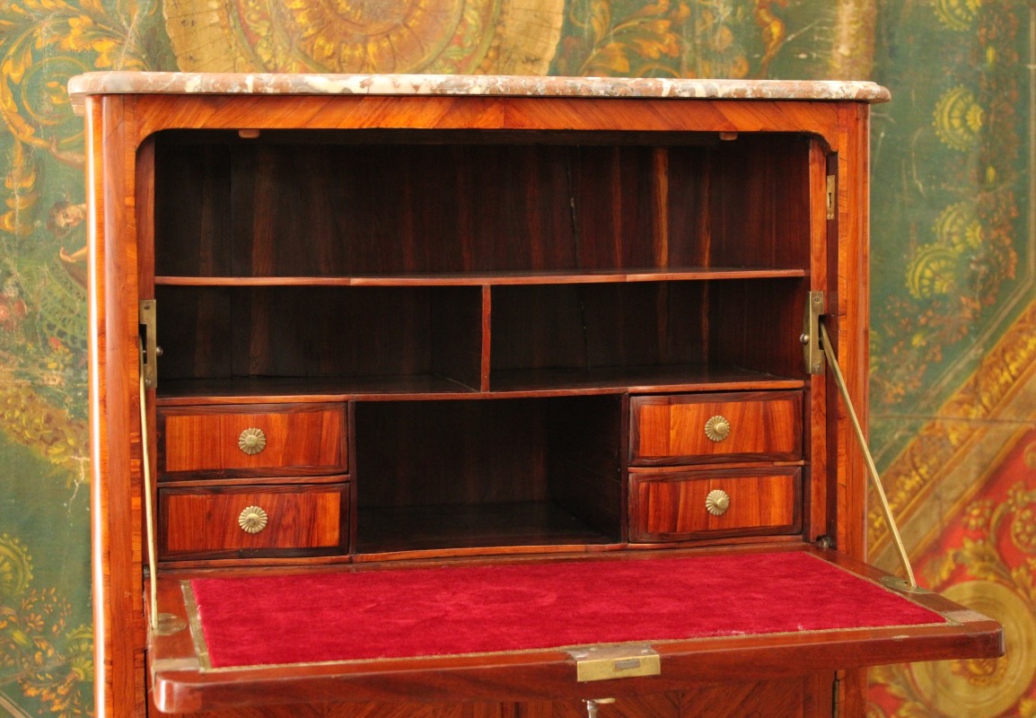  Secrétaire d’époque Louis XV en placage de bois de rose-photo-2