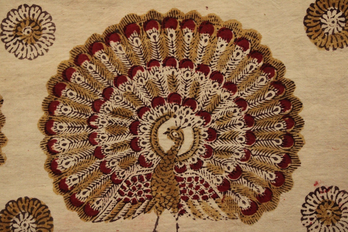 Large Indian-style Wall Hanging, Block-printed Cotton, France, 19th Century-photo-4