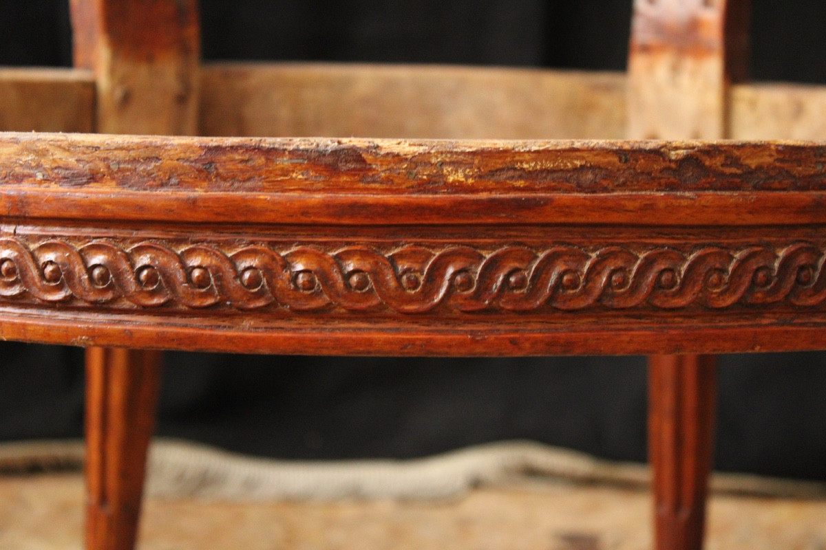 Pair Of Cabriolets Armchairs Louis XVI Stamped Georges Jacob-photo-4