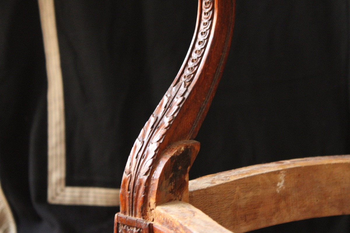 Pair Of Cabriolets Armchairs Louis XVI Stamped Georges Jacob-photo-2