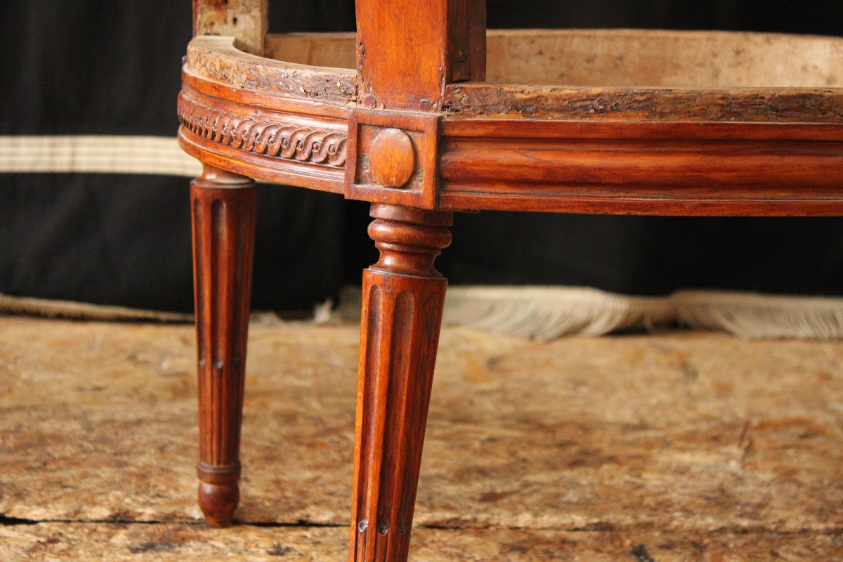 Pair Of Cabriolets Armchairs Louis XVI Stamped Georges Jacob-photo-3