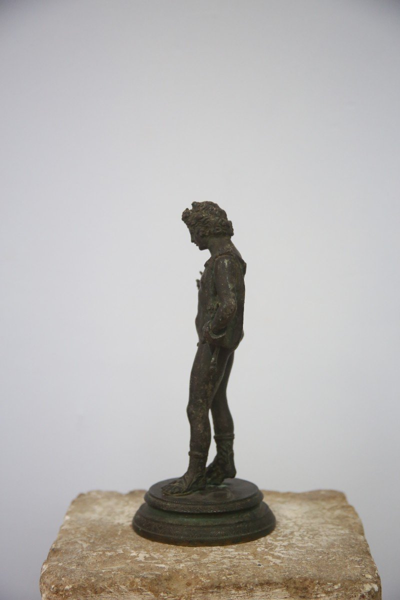 Bronze de la fin du XIXème siècle représentant Narcisse ou Dionysos.-photo-3