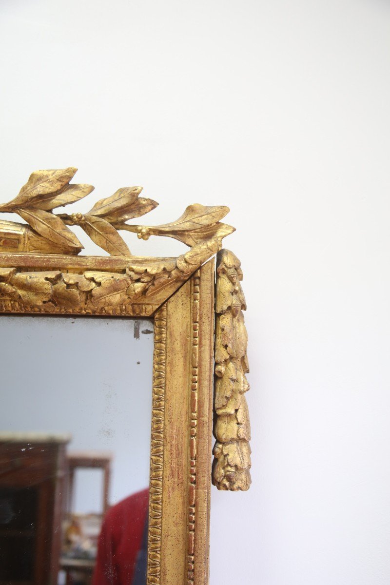 Louis XVI Golden Wood Mirror-photo-3