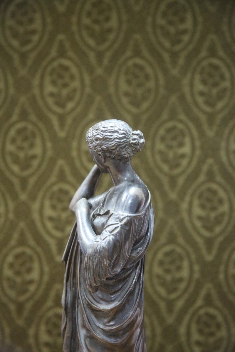 Antique Woman In Bronze With Brown Patina, End Of The XIXth Century-photo-2