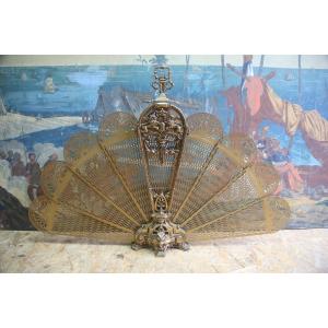 Napoleon III Firewall / Fan Screen In Gilt Bronze