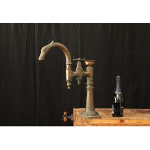  Important Patinated Bronze Fountain Tap, Late 19th Century