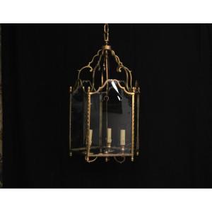 Bronze And Glass Lantern, 20th Century