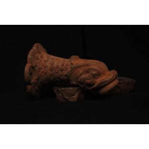  Cast Iron Dolphin Fountain Spout/spout, 19th-20th Century