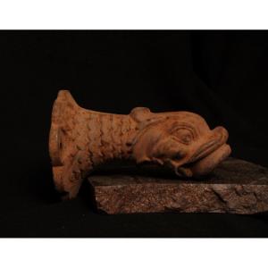 Cast Iron Dolphin Fountain Spout/spout, 19th-20th Century