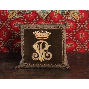 Coussin brodée, XIXe s