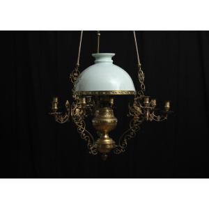 Green Opaline Chandelier, 19th-20th Century
