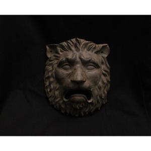 Cast Iron Lion Head Fountain Spout, 20th Century