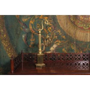 Gilded Bronze Candlestick Floor Lamp, Late 19th Century