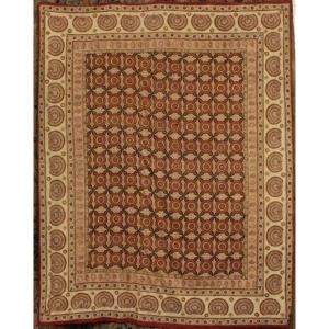 Large Indian-style Wall Hanging, Block-printed Cotton, France, 19th Century
