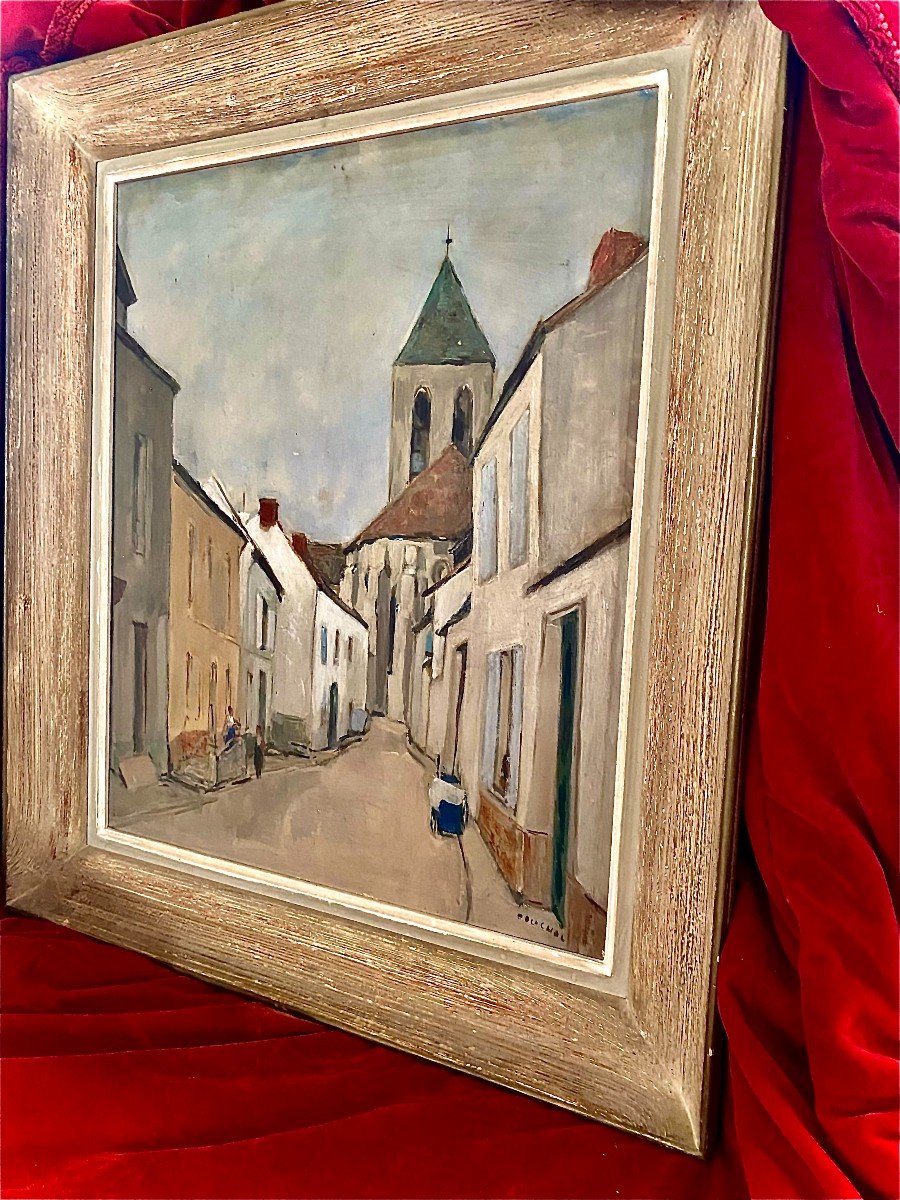 Oil On Canvas Intimate Spirit Signed "paul Pouchol". 1st Half Of The 20th Century.-photo-2