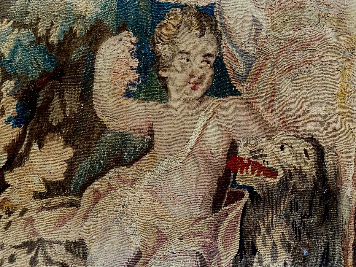 Aubusson Tapestry From Entre Deux. Mythological Scene. Louis XIV Period. End Of The 17th Century. 