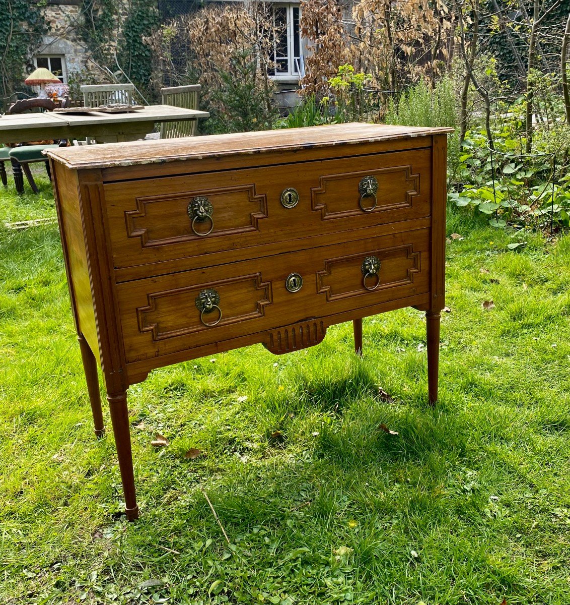 Charming Light Walnut Country Sauté Pan Dresser. Louis XVI Period. Eighteenth Century. -photo-4