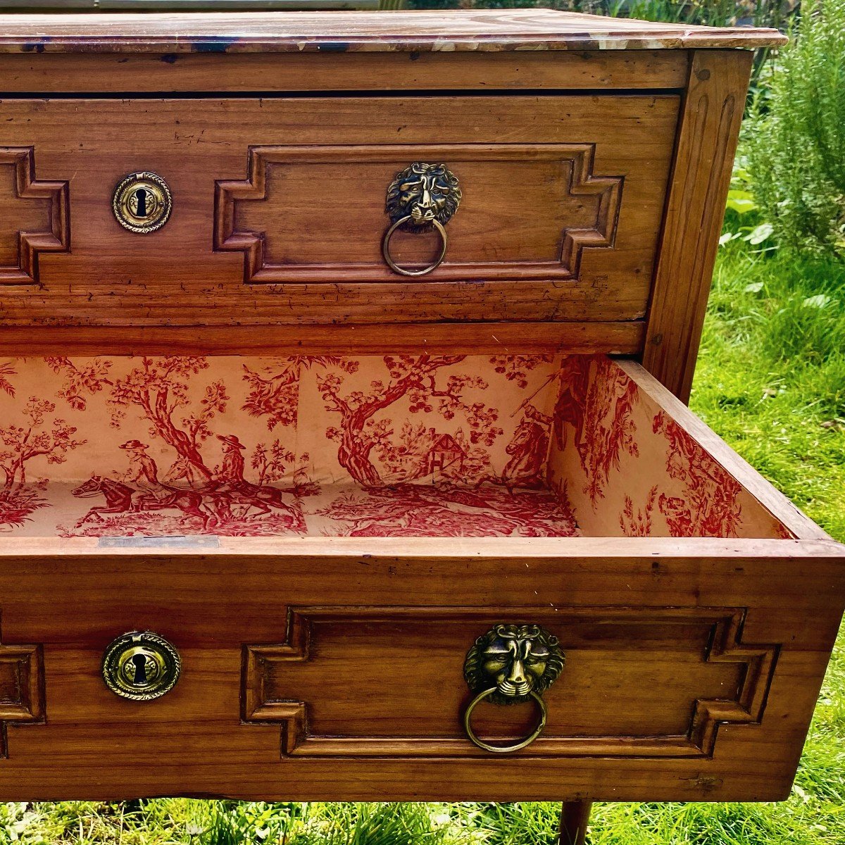 Charming Light Walnut Country Sauté Pan Dresser. Louis XVI Period. Eighteenth Century. 