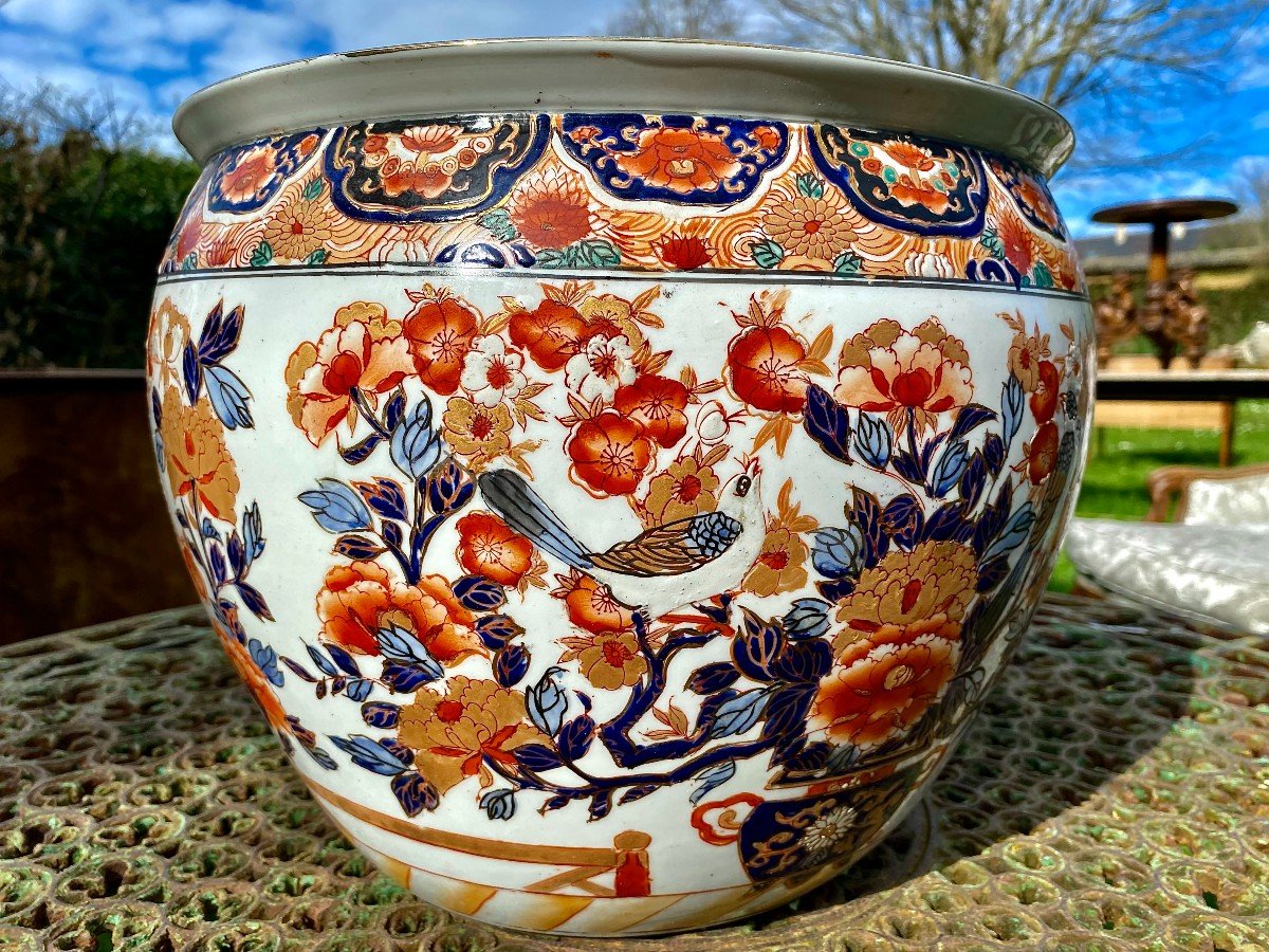 Intéressant bocal Imari. Japon. Style "kinrande" "brocart d'Or".  2 e moitié du XIX E Siècle.-photo-4
